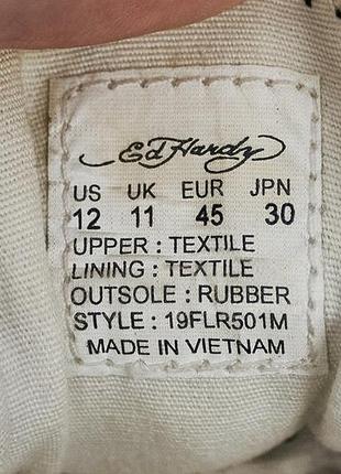 Ed hardy & christian audigier винтажные мужские дизайнерские черные кеды