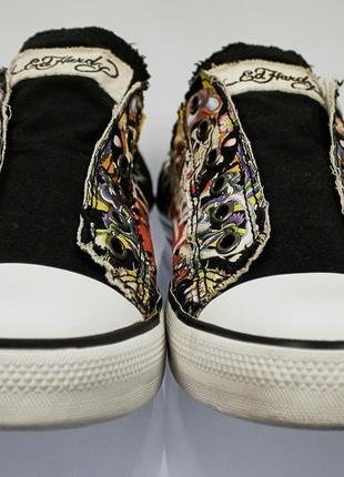 Ed hardy & christian audigier винтажные мужские дизайнерские черные кеды