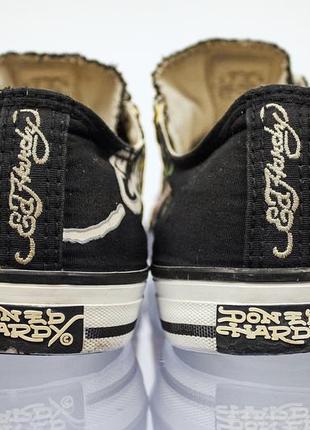 Ed hardy & christian audigier винтажные мужские дизайнерские черные кеды