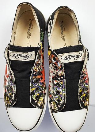 Ed hardy & christian audigier винтажные мужские дизайнерские черные кеды