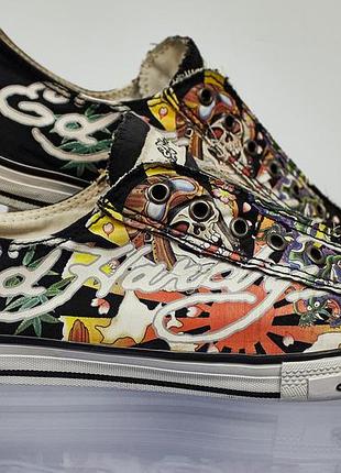 Ed hardy & christian audigier винтажные мужские дизайнерские черные кеды