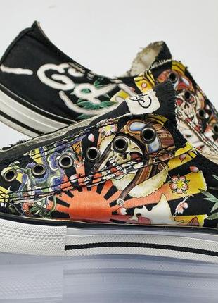 Ed hardy & christian audigier винтажные мужские дизайнерские черные кеды