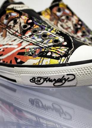 Ed hardy & christian audigier винтажные мужские дизайнерские черные кеды