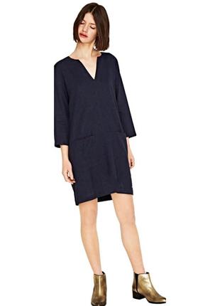 Сукня міді льон з кишенями zara в етно стилі