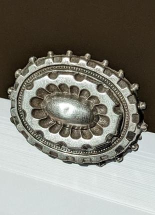 Антикварная серебряная брошь викторианская англия 1900 годы брошка старинная серебро