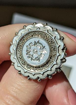 Антикварная серебряная брошь викторианская англия 1900 годы брошка старинная серебро3 фото
