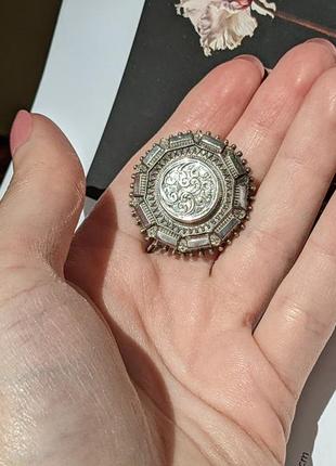 Антикварная серебряная брошь 1883 год брошка старинная серебро викторианская англия2 фото