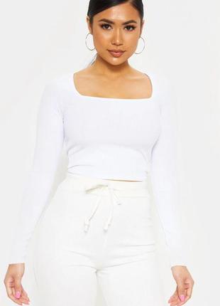 💖👍 укорочений топ з довгим рукавом prettylittlething