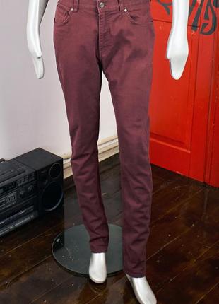 H&m skinny fit бордовые зауженные мужские джинсы, чиносы3 фото