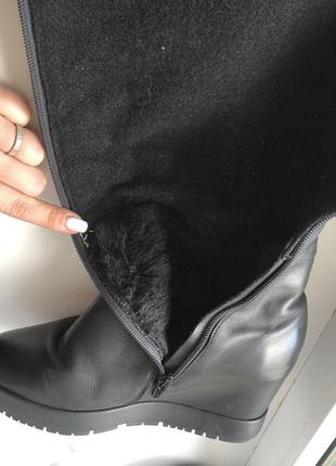 Сапоги кожаные 37р, зимние ботфорты натуральная кожа9 фото