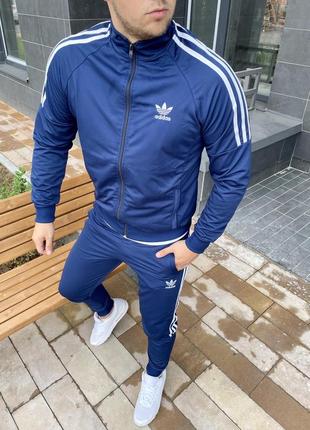 Чоловічий спортивний костюм 🔝 adidas, синього кольору. осінь / весна , кофта штани1 фото