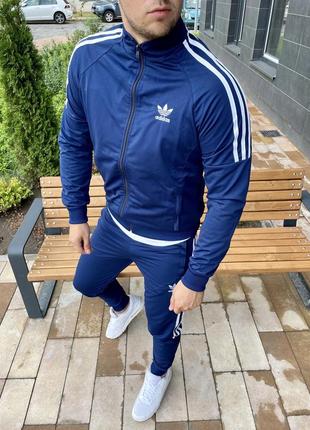 Чоловічий спортивний костюм 🔝 adidas, синього кольору. осінь / весна , кофта штани5 фото