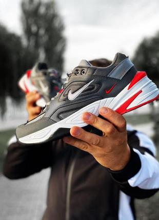 Nike m2k tekno grey red женские кроссовки найк м2к текно7 фото