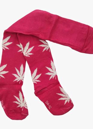 Хлопкові колготи для дівчинки листочки бавовняні колготи 86 7