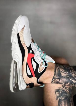 Nike react 270 white red beige  женские кроссовки найк9 фото