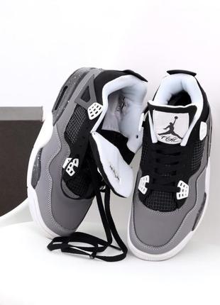 Мужские кроссовки nike air jordan 4 retro grey black 42-44-45