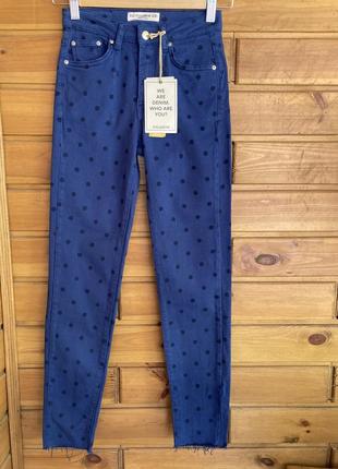 Жіночі сині джинси у горох на підлітка