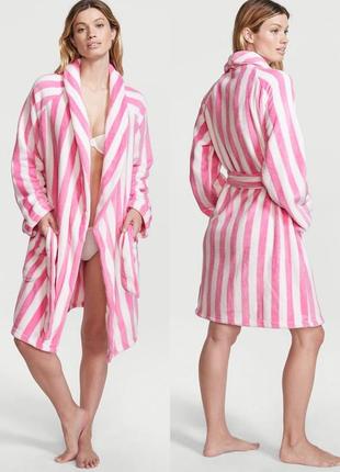 Идея для подарка 💜плюшевый халатик полоска р.хс/с victoria's secret виктория сикрет вікторія сікрет оригинал