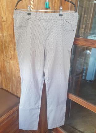 Женские стрейчевые брюки джинсы в горошек 52 р.1 фото