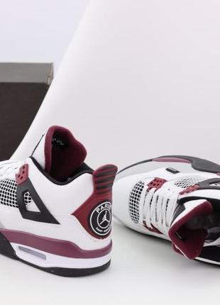 Мужские кроссовки nike air jordan 4 retro white bordo 40-41-463 фото