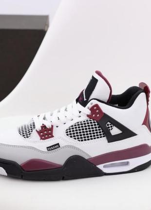 Мужские кроссовки nike air jordan 4 retro white bordo 40-41-467 фото