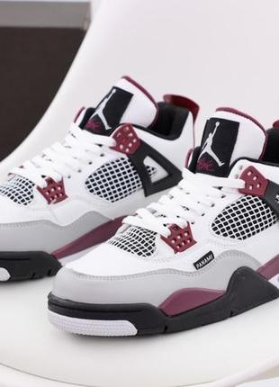 Чоловічі кросівки nike air jordan 4 retro white bordo 40-41-46