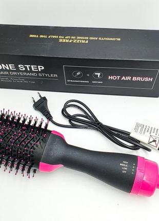 Фен-щітка, гребінець 3в1 one step hair dryer 1000 вт, 3 режими, випрямляч для укладання волосся, стайлер з функцією іонізації6 фото