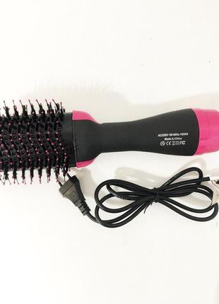 Фен-щітка, гребінець 3в1 one step hair dryer 1000 вт, 3 режими, випрямляч для укладання волосся, стайлер з функцією іонізації9 фото