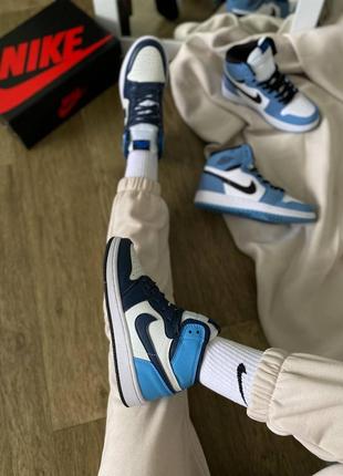 Кросівки nike air jordan retro high blue2 фото