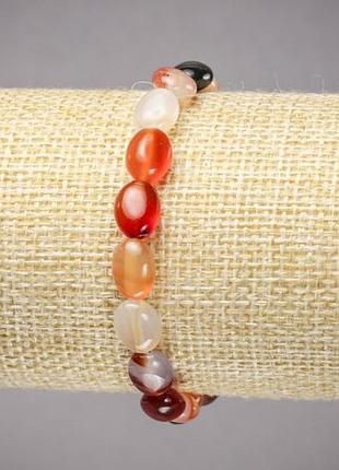 Браслет  сердолик гладкий овал