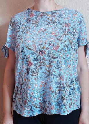 Летняя легкая блуза футболка с птичками бренда per una1 фото