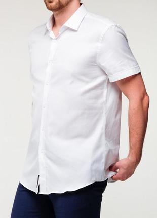 Чоловіча біла котонова сорочка c&a розмір s1 фото