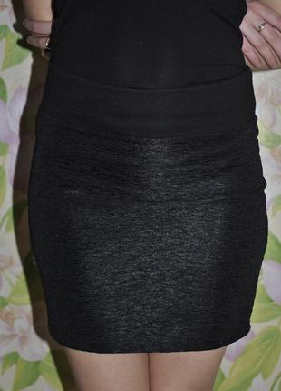 Базовая черная мини юбка1 фото