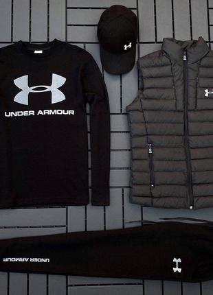 Комплект under armour кофта + штани + футболка + кепка + жилетка3 фото