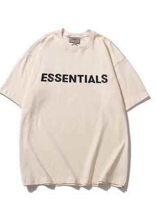 Футболка fear of god essentials beige