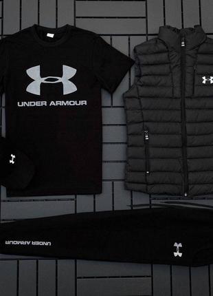 Комплект under armour кофта + штани + футболка + кепка + жилетка8 фото