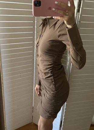Плаття сорочка рубашка zara платье сукня шоколадного кольору3 фото