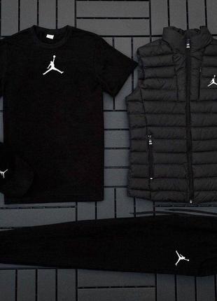 Комплект jordan кофта + штани + футболка + кепка + жилетка9 фото