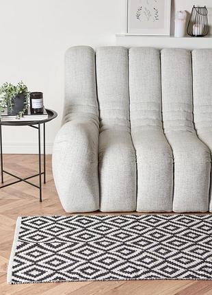 Хлопковый ковёр коврик килим чорнобілий