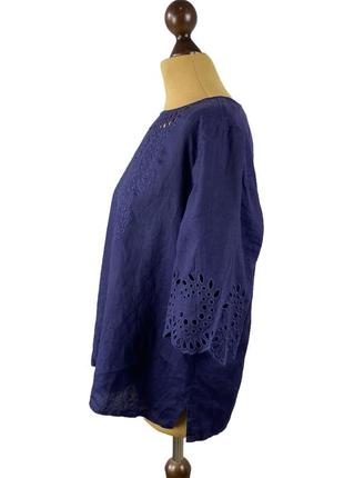 100% лляної топ з вишивкою3 фото