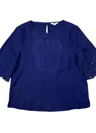 100% лляної топ з вишивкою5 фото