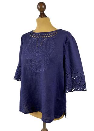 100% лляної топ з вишивкою7 фото