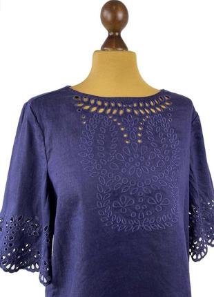 100% лляної топ з вишивкою6 фото