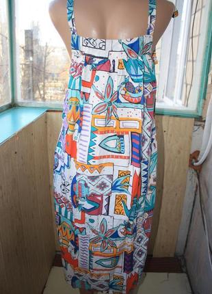 Оригинальное винтажное платье сарафан в яркий принт7 фото