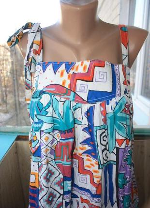 Оригинальное винтажное платье сарафан в яркий принт3 фото