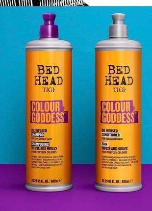 Шампунь, кондиціонер для фарбованого волосся tigi bed head colour goddess1 фото