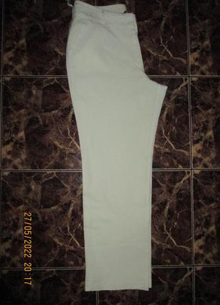 Новые беленькие брюки лён,14р,пот42-46см4 фото