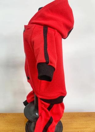 Одежда для собак красный комбинезон на собаку маленьких пород3 фото