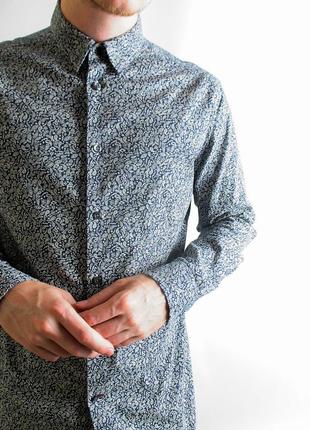 Мужская рубашка diesel - small pattern slim fit shirt2 фото