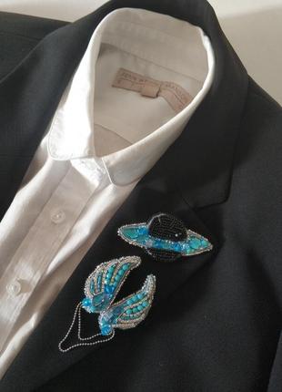 Брошка планета из бисера и стразов,hand made